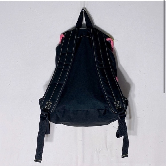 Vintage Black With Neon Graphic Book Bag Backpack - Picture 2 of 14